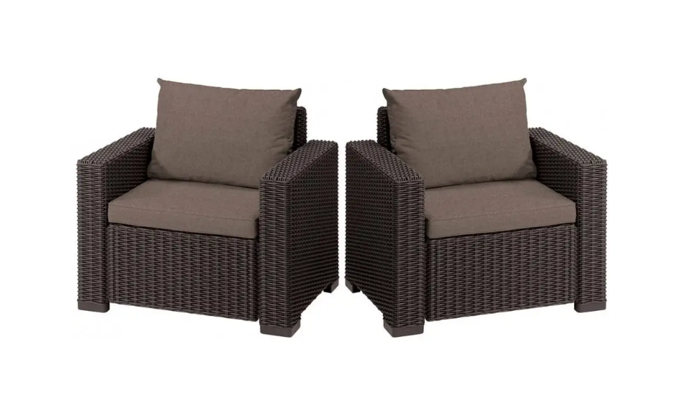 Комплект садових крісел Keter California Chair (2x) Коричневий (231639)