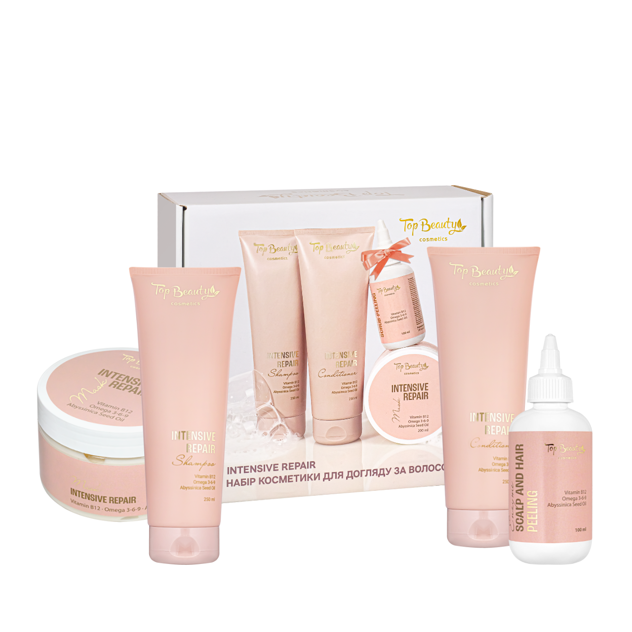 Подарунковий набір косметики для догляду за волоссям Top Beauty Intensive Repair 4 продукти