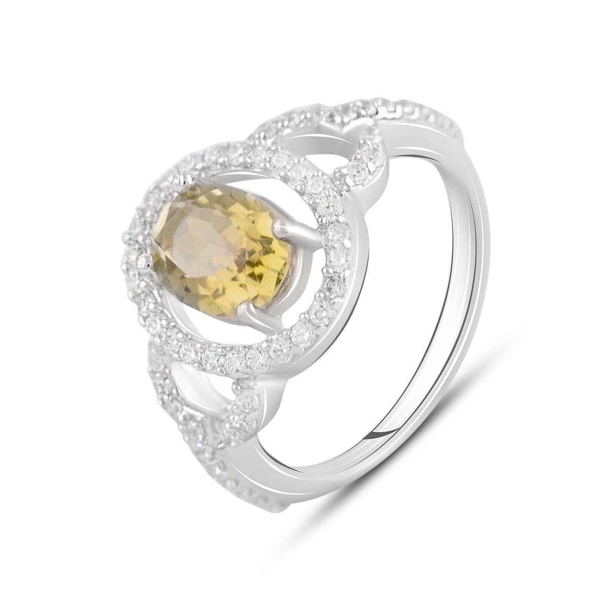 Кольцо серебряное с цитрином nano 2,98 ct 2,65 г р. 16 (2123194)