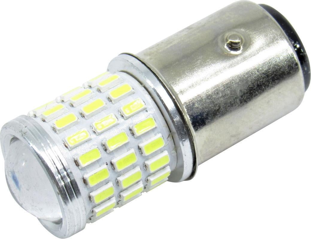 Лампочка 2-ех конт. груша Белый LED 12V 57-диодов P21/5W S25 Cyclone 10 шт. S25-061 12V-P21/5W