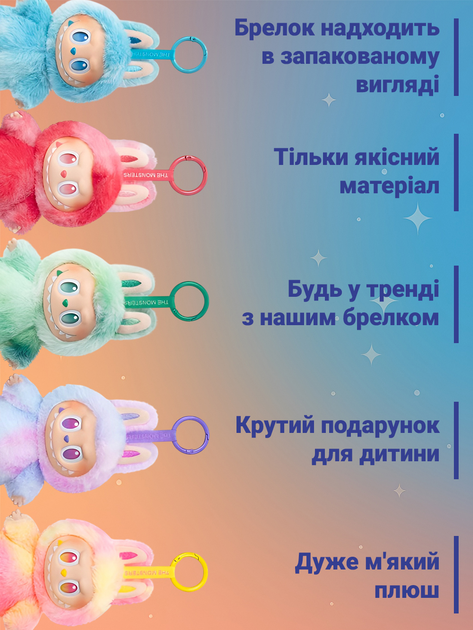 Іграшка-брелок плюшева POP MART Лабубу LUX колір-сюрприз (27343221) - фото 3