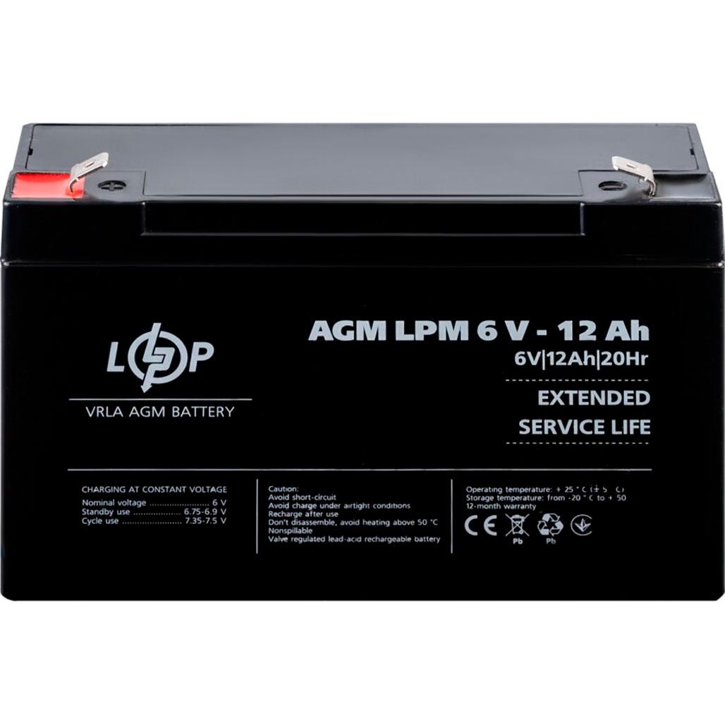 Аккумулятор для ИБП LogicPower AGM LPM 6V/12 Ah (4159) - фото 2