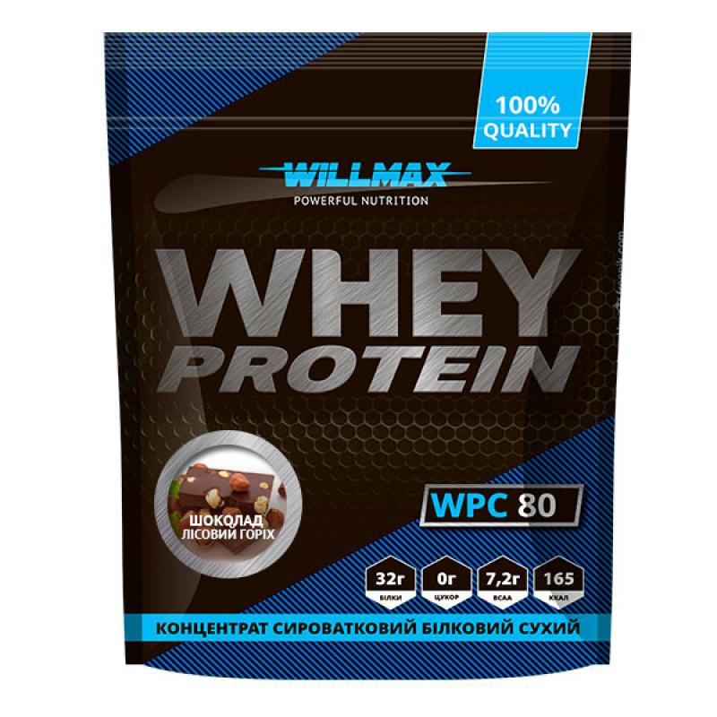 Протеин сывороточный Whey Protein 80% Willmax Шоколад-Лесной орех 920 г Протеин сывороточный Whey Protein 80% Willmax Шоколад-Лесной орех 920 г