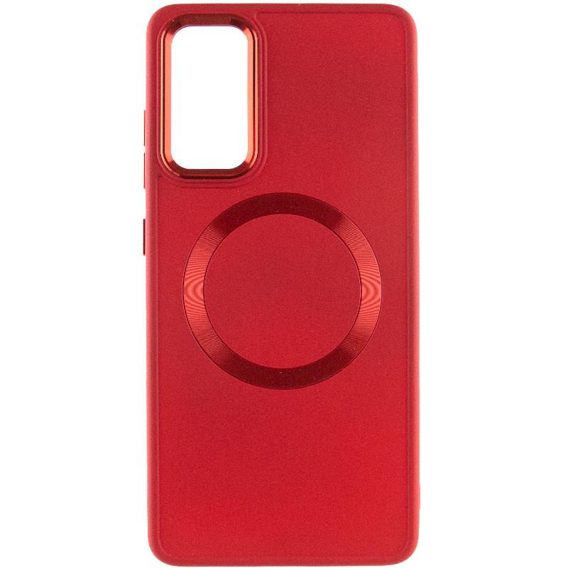 Противоударный TPU Чехол Bonbon Metal Style with MagSafe для Samsung Galaxy S22 Красный / Red - фото 2