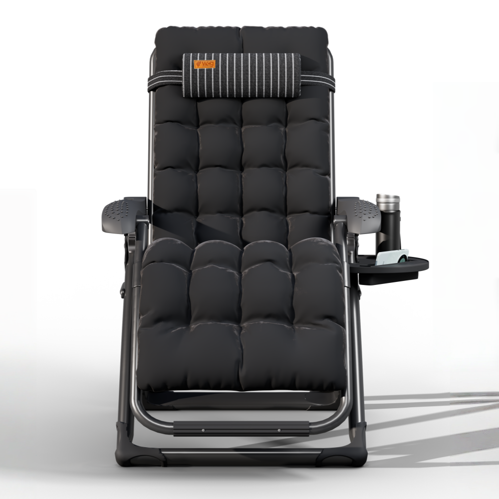 Шезлонг садовый Zero Gravity WCG S13-PP Mafia с подушкой/матрасом Черный (S13-PP 1) - фото 3