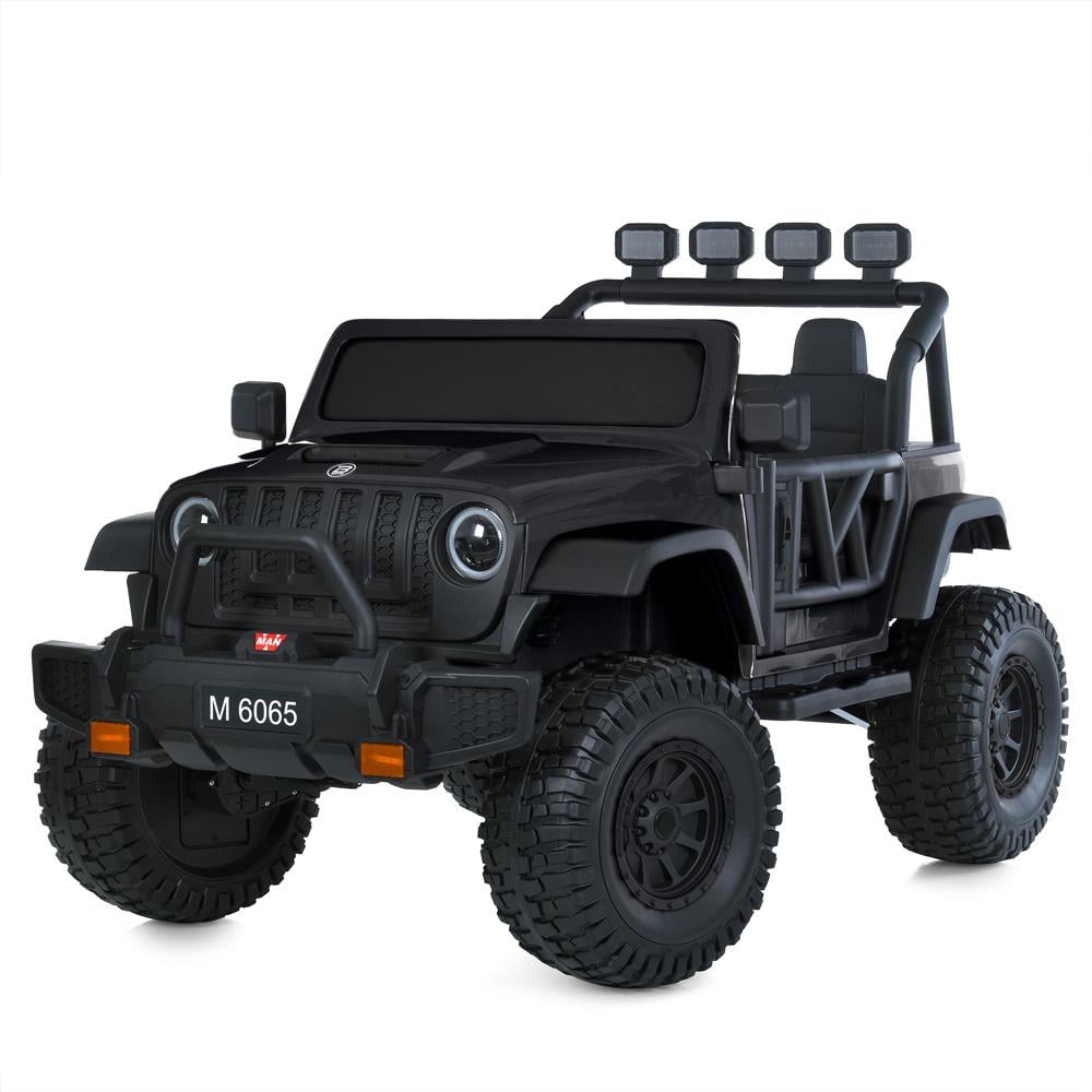Детский электромобиль двухместный Bambi джип M 6065EBLR Черный