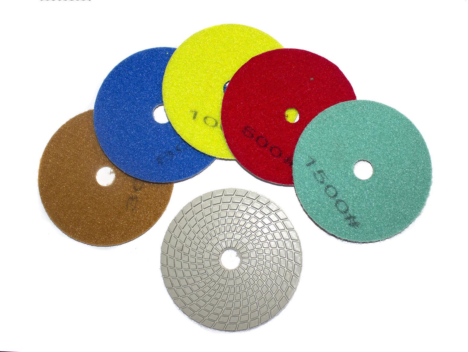 Набор алмазных гибких шлифовальных кругов Ракушек Зерно на выбор 5 шт. D-125 мм