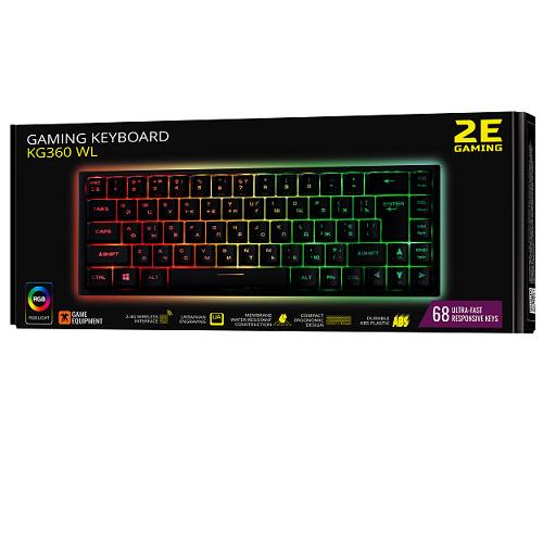 Клавіатура 2E 2E-KG360UBK gaming KG360 бездротова RGB 68 key WL ENG/RU/UA Black (582351) - фото 6