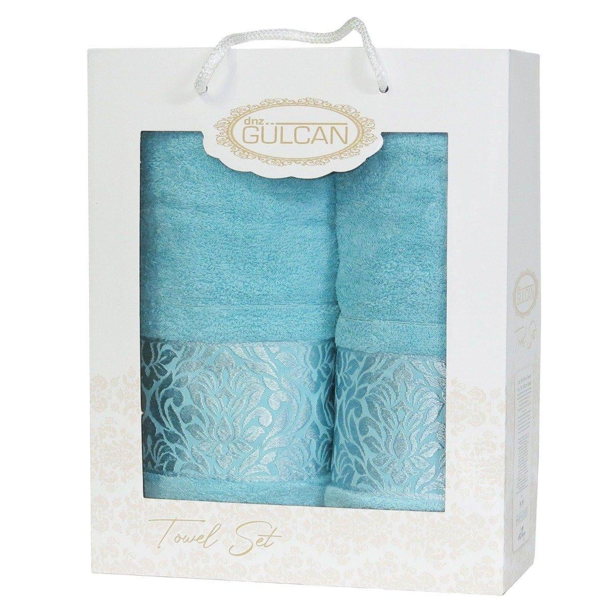 Набор полотенец Gulcan Cotton Flower Ornament Turkuaz 50х90/70х140 см (35832805)