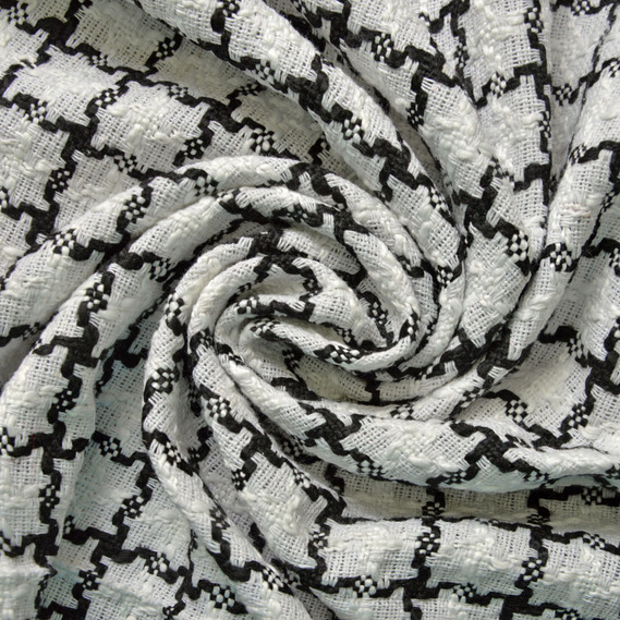 Ткань костюмная IDEIA Букле 1,5 м Белый/Черный (2200004138626)