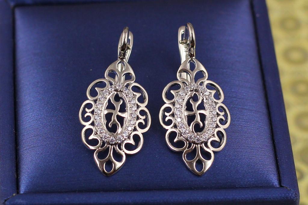 Серьги Xuping Jewelry Восточный край 3,3 см Серебристый (1921978179)