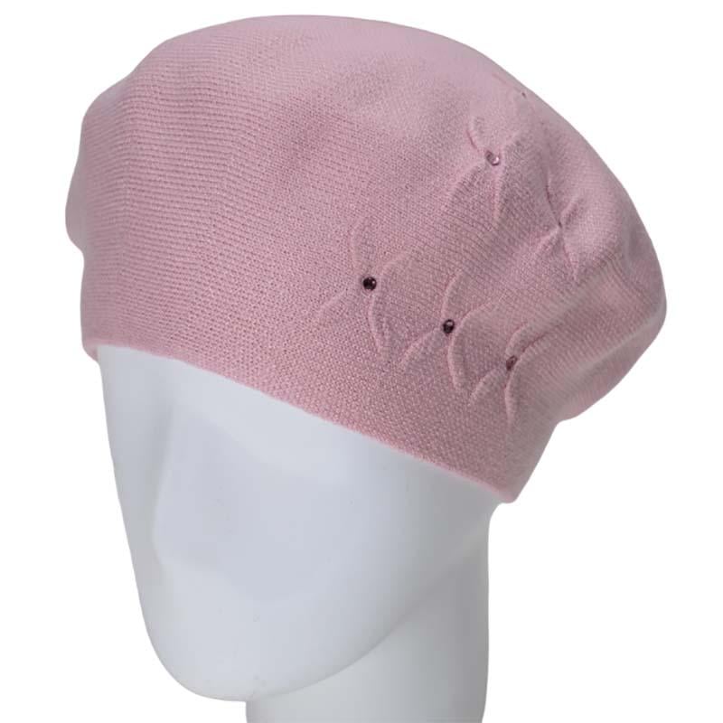 Берет женский из вискозной пряжи Novita Бинго L р. 57-58 Розовый