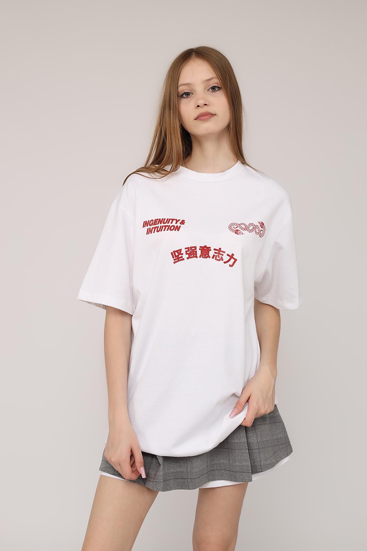 Футболка с коротким рукавом женская ЦБ-00278234 р. 46 Белый (SKT001069840)