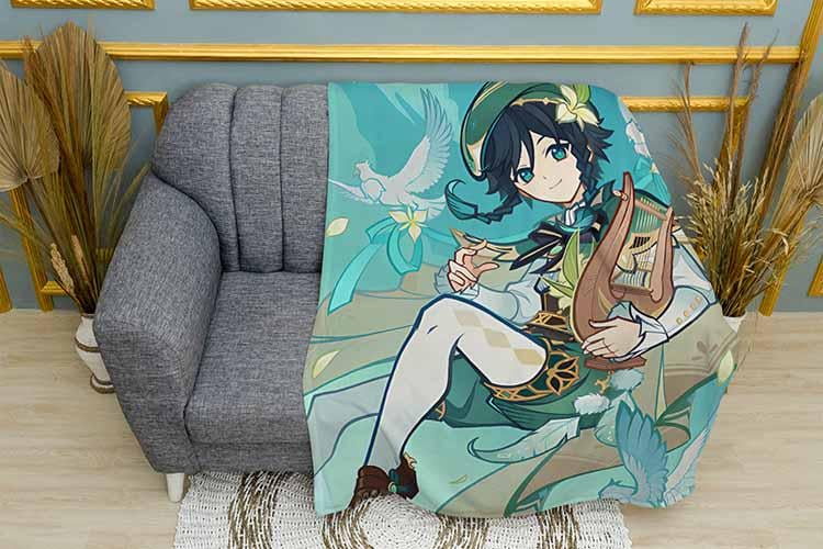 Плед Free Venti Аnime Genshin Impact плюш одношаровий 135х150 см (113035)