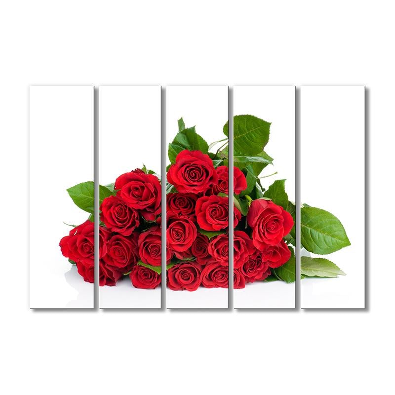 Картина модульная Букет роз 5 модулей 80x120 см