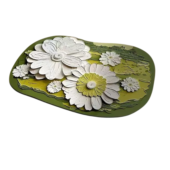 Коврик для ванной комнаты C00531-2 антискользящий 3D цветы шесть цветков Коврик для ванной комнаты C00531-2 антискользящий 3D цветы шесть цветков