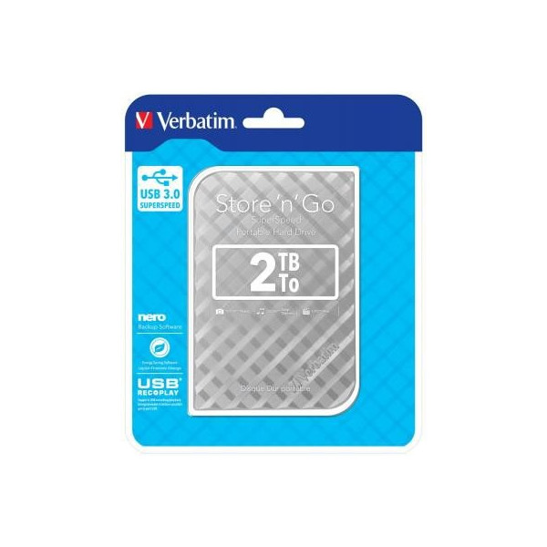 Жесткий диск Verbatim USB 2TB Store n Go Silver (53198) - фото 2