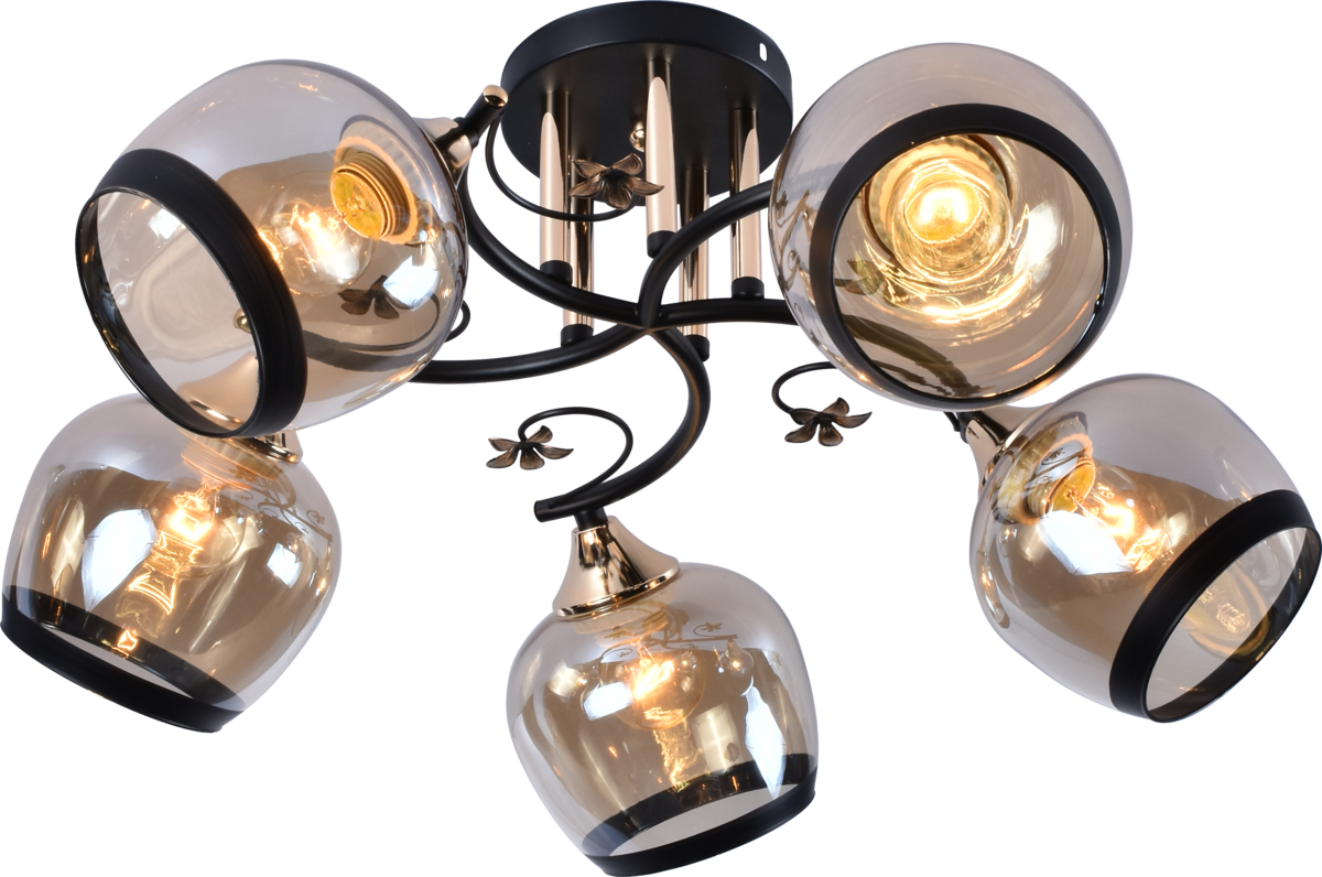 Люстра стельова Light House SRS-20841/5 Чорний/Золотий (137916) Люстра стельова Light House SRS-20841/5 Чорний/Золотий (137916)
