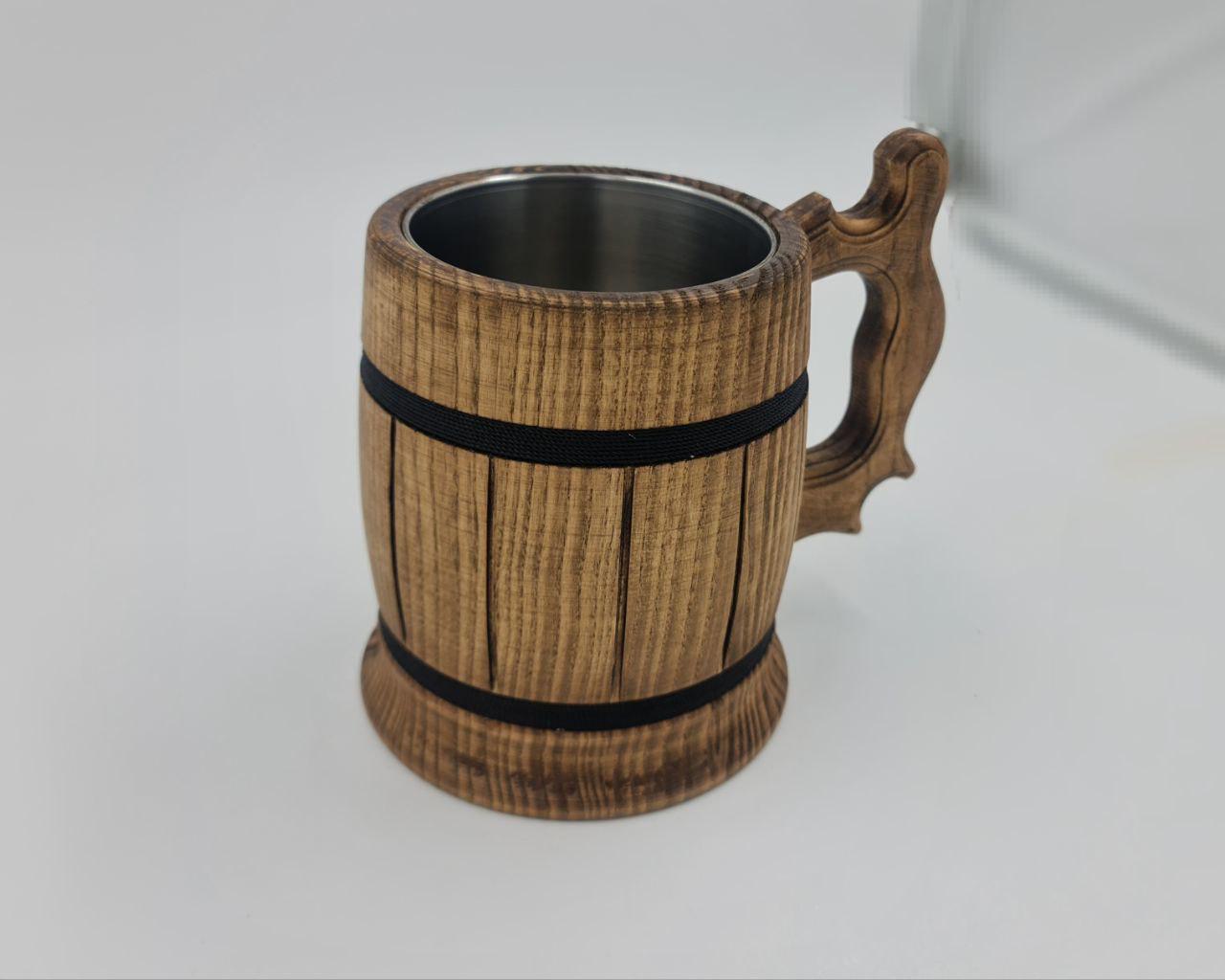 Кружка для пива из натурального дерева 0,5 л Коричневый (28409906) - фото 3 Кружка для пива из натурального дерева 0,5 л Коричневый (28409906) - фото 3