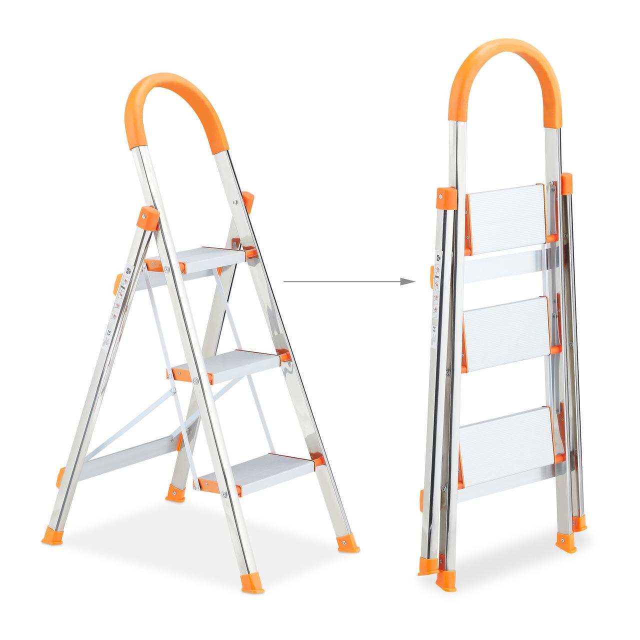 Стремянка раскладная Relaxdays на 3 ступени - фото 6 Стремянка раскладная Relaxdays на 3 ступени - фото 6