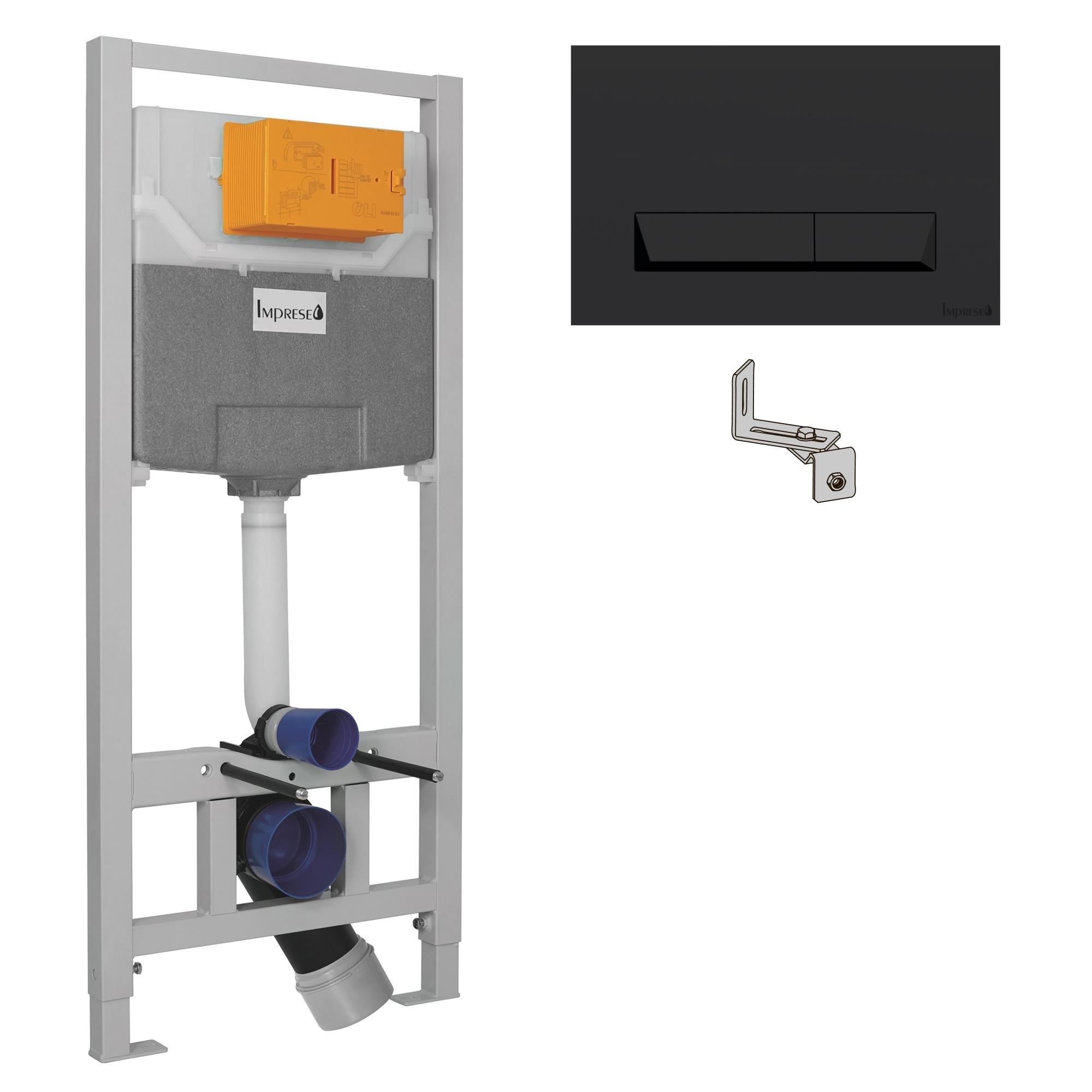 Інсталяційна система для унітазу Imprese i8122B з кнопкою Чорний (71402)