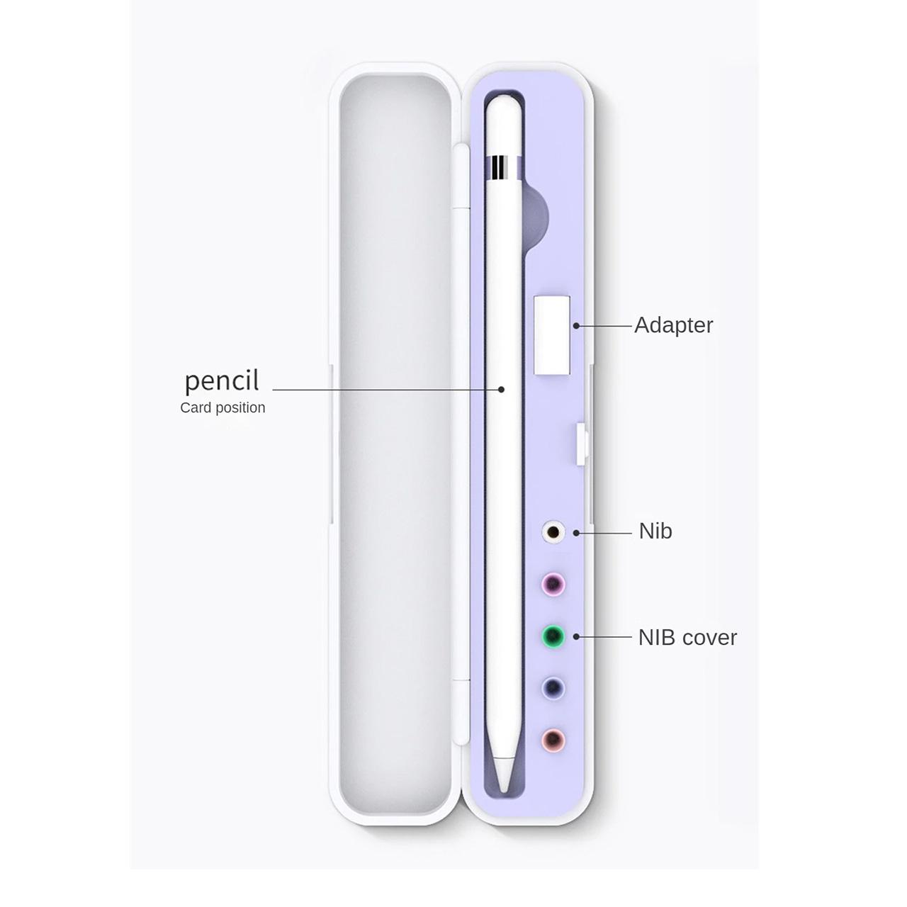 Кейс для хранения стилуса Apple Pencil 1-2 поколения Белый/Сиреневый (180957) - фото 4