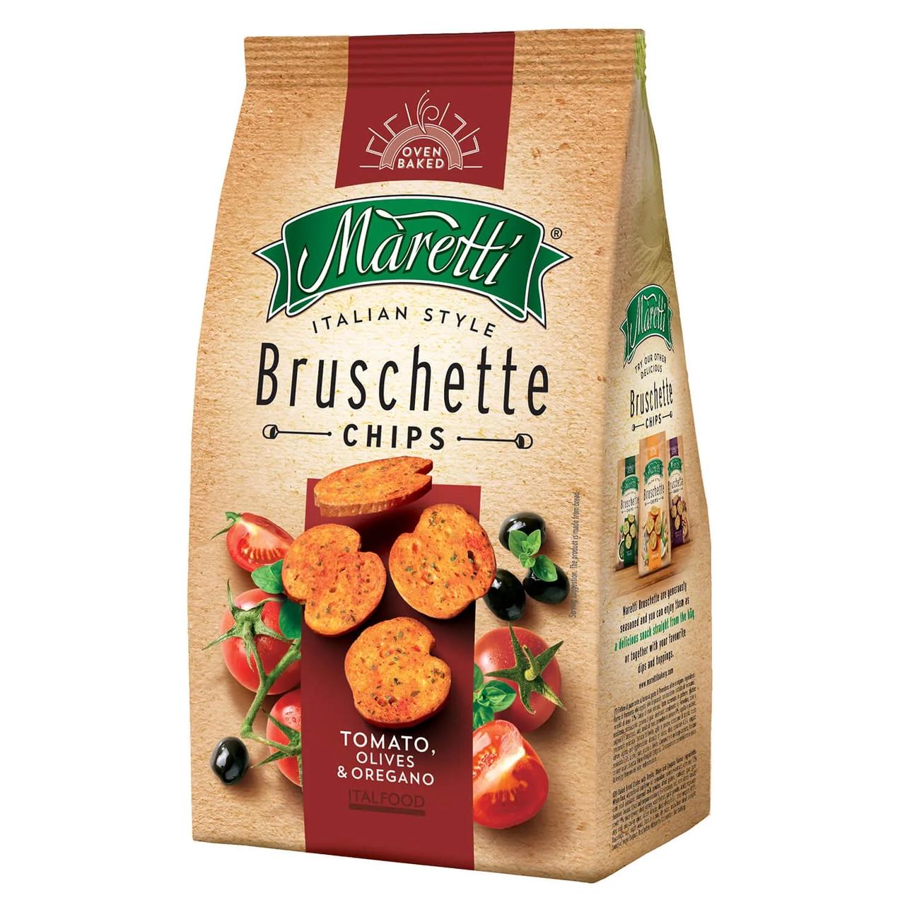 Брускетти Maretti Bruschette Chips томати/оливки/орегано XXL 140 г (1756177806)