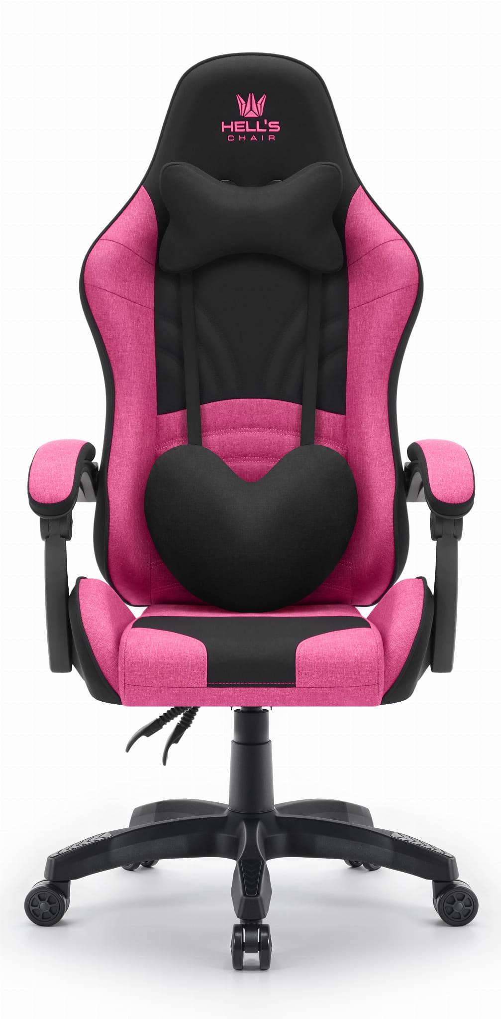 Компьютерное геймерское кресло Hell's Chair Rainbow Plus Black-Pink ткань - фото 2