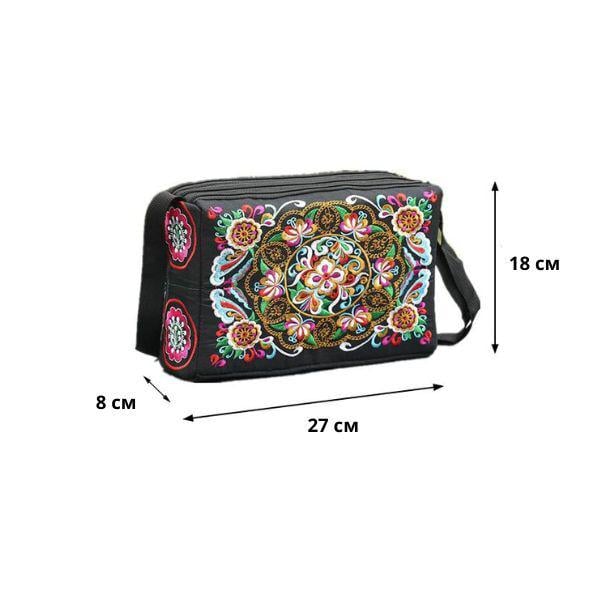 Женская сумка через плечо 3 отделения с молниями 27х18х8 см (C01076) - фото 11 Женская сумка через плечо 3 отделения с молниями 27х18х8 см (C01076) - фото 11