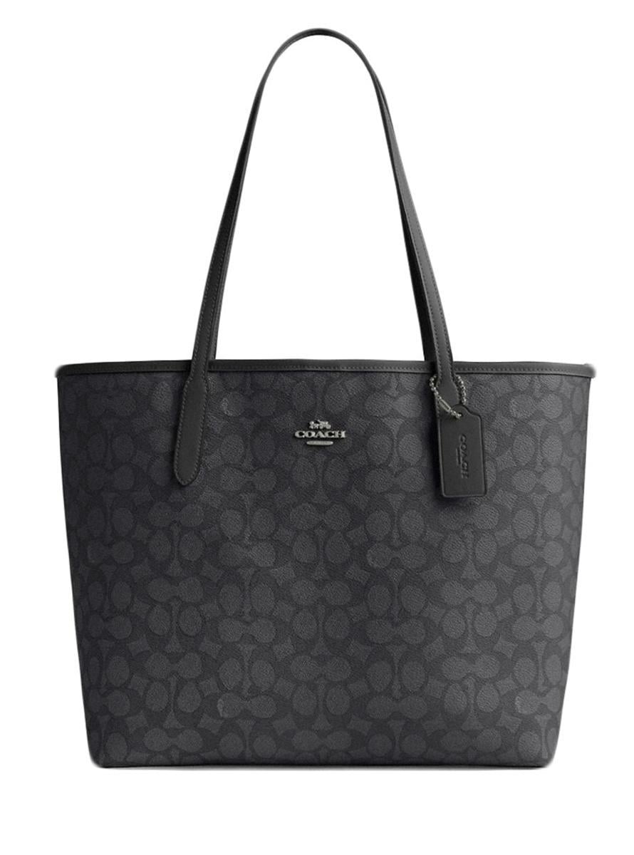Сумка жіноча Coach City Tote In Signature Canvas CV978 Charcoal/Black (36526751)