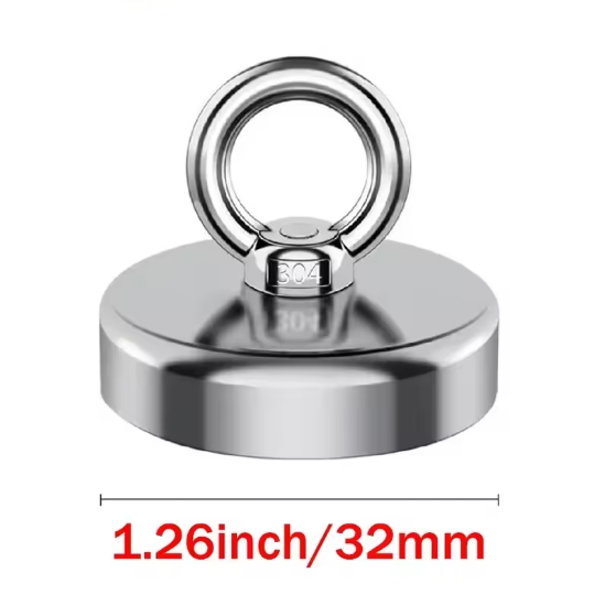 Магніт неодимовий пошуковий з кільцем до 25 кг 32х27 мм - фото 2 Магніт неодимовий пошуковий з кільцем до 25 кг 32х27 мм - фото 2