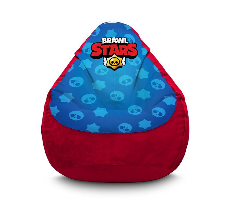 Кресло мешок iPuff Brawl Stars Logo Burgundy Флок XXXL 100х135 см Бордовый
