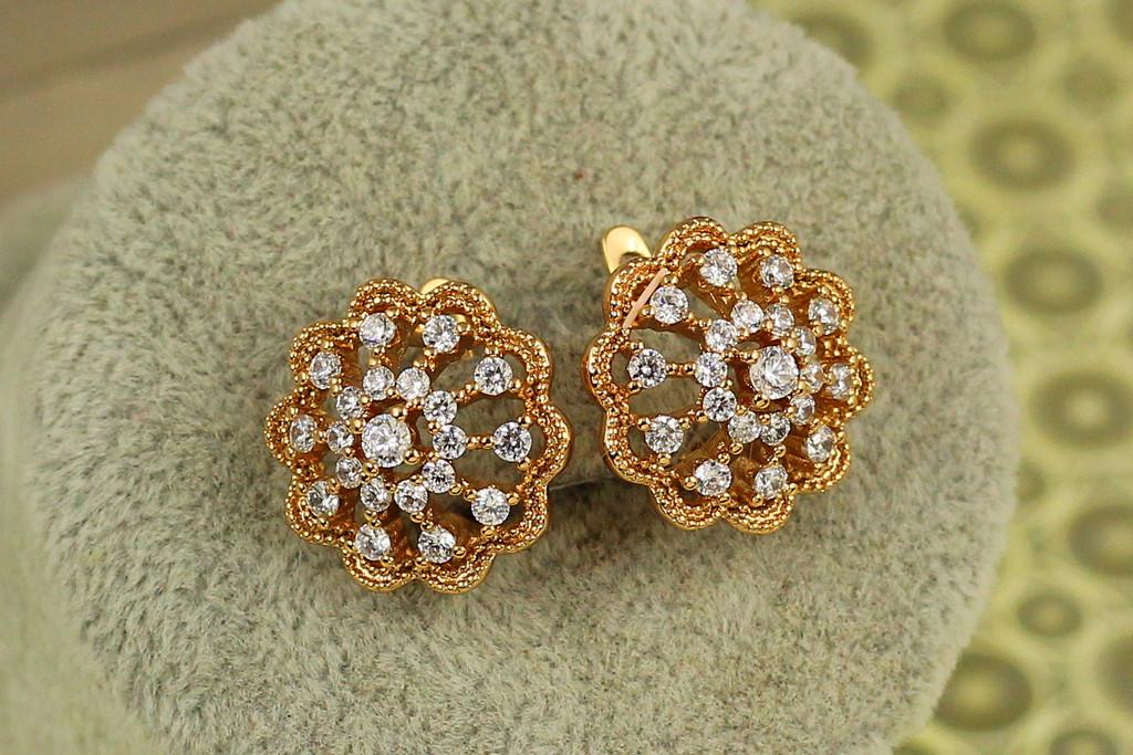 Серьги Xuping Jewelry сакура 1,7 см Золотистый (2577421525)