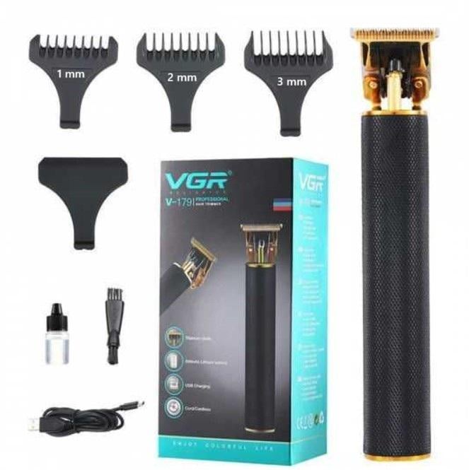 Триммер для стрижки аккумуляторный VGR V-179 для бороды и волос/T-лезвие/LED-индикатор 3 насадки (411) Триммер для стрижки аккумуляторный VGR V-179 для бороды и волос/T-лезвие/LED-индикатор 3 насадки (411)