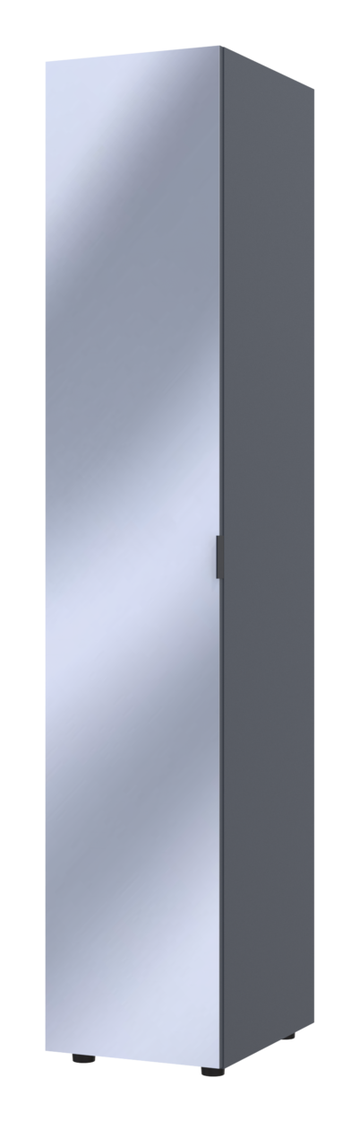 Шафа для одягу Doros Гелар з дзеркалом 39х49,5х203,4 см Графітовий (44900244)