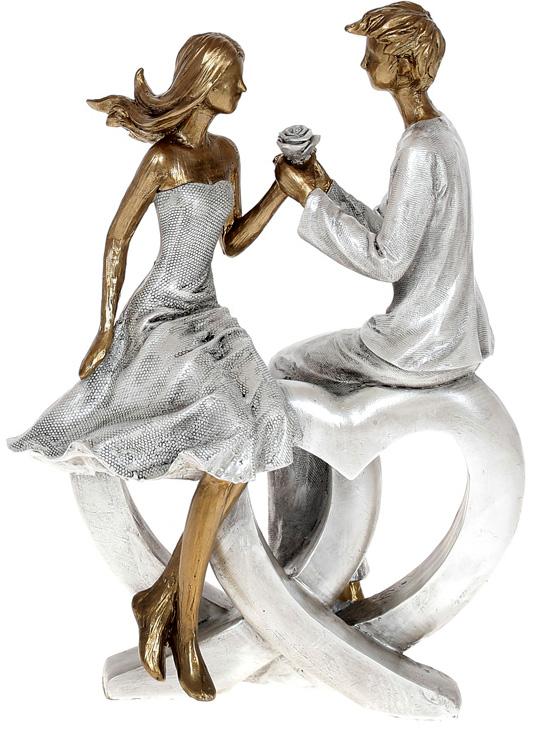 Декоративная статуэтка Влюблённые Сердца 16,5х10,5х23 см полистоун (BD-K07-113)