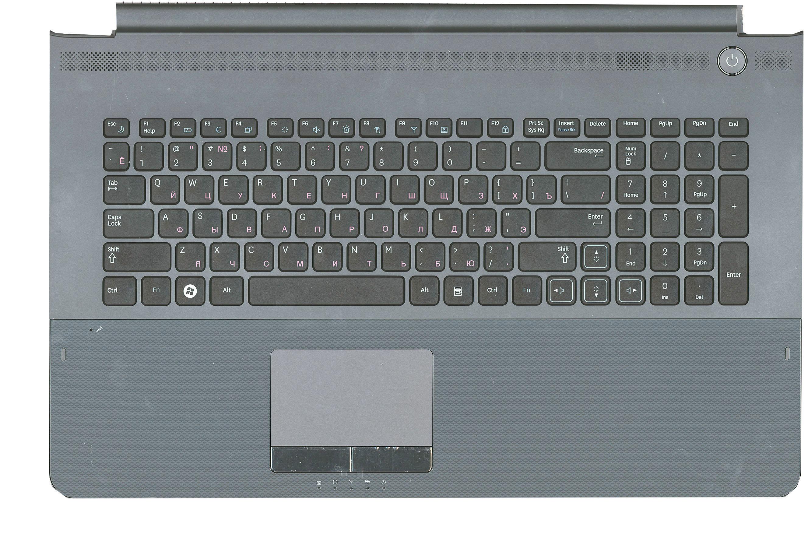Клавиатура для ноутбука Samsung RC720 Gray TopCase Black Клавиатура для ноутбука Samsung RC720 Gray TopCase Black