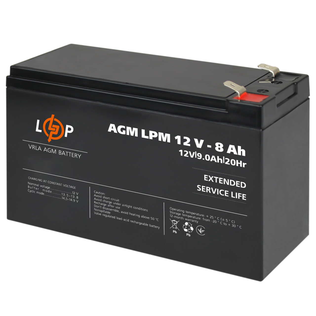 Акумулятор AGM LPM 12V-8 Ah (28152564) - фото 1