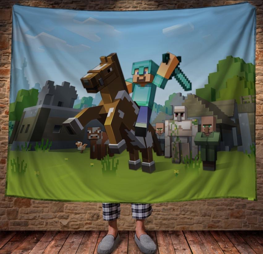 Плед с 3D принтом Minecraft Knight 150х200 см (epi_0256)