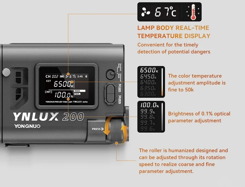 ᐉ Світло студійне Yongnuo YNLUX200 KIT LED з тримачем і кейсом