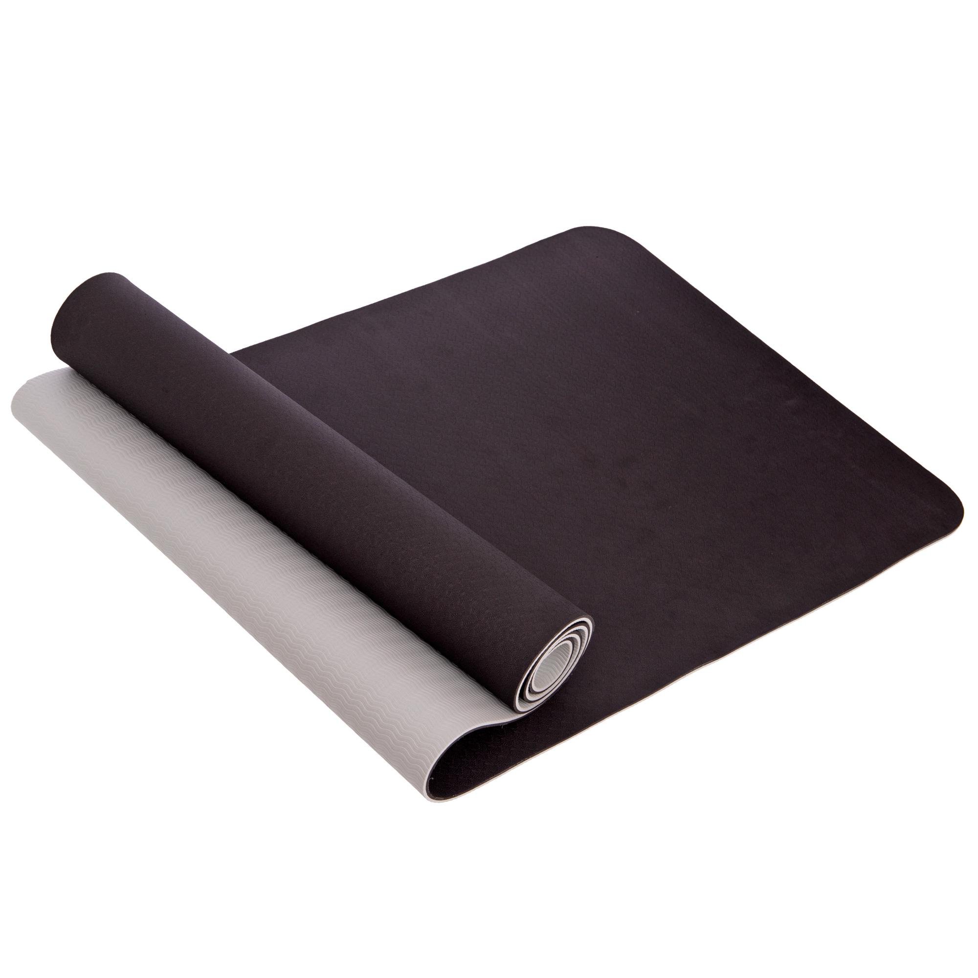 Коврик для йоги с разметкой SP-Planeta Черно-серый