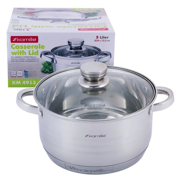 Кастрюля с крышкой Kamille 5 л (KM-4913) Кастрюля с крышкой Kamille 5 л (KM-4913)