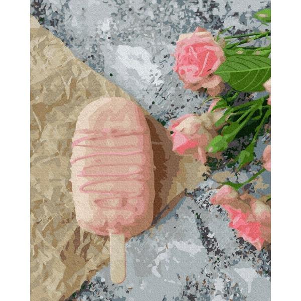 Картина по номерам Brushme GX38489 Розовое мороженое 40x50 см (1378838197)