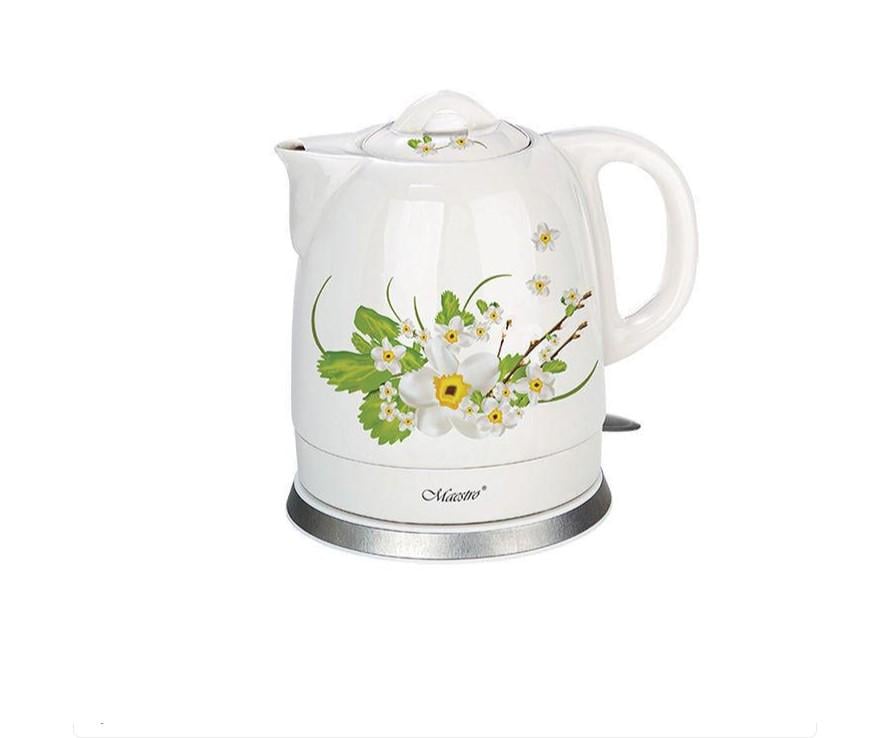 Електрочайник Maestro Flowers 1,5 л 1200 Вт White (f7ff9dfb)