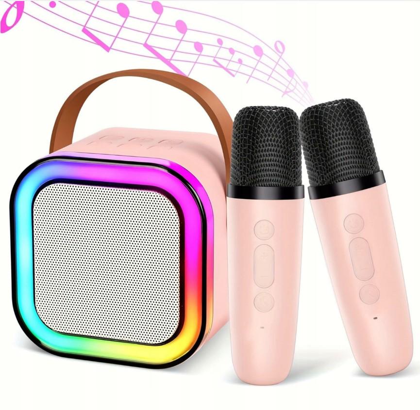 Комплект караоке 2 микрофона и беспроводная колонка Bluetooth для детей