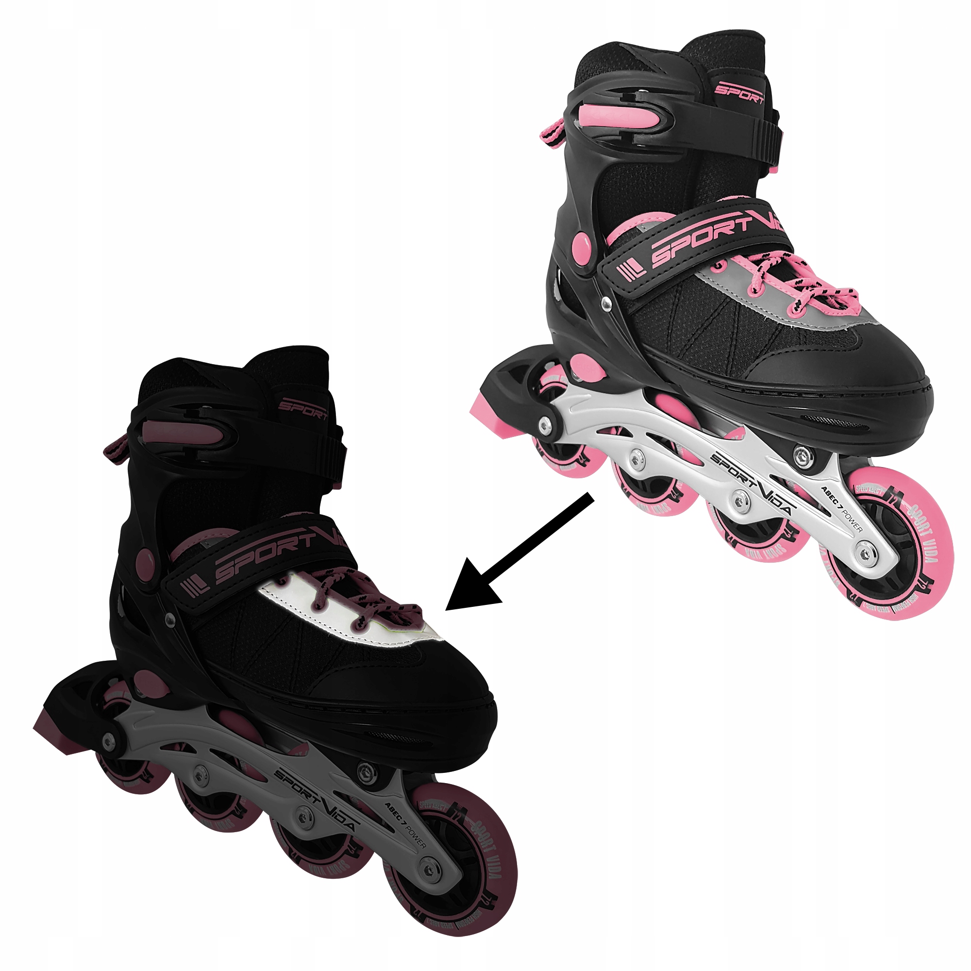 Роликовые коньки SportVida SV-UP0004 Size 38-41 Black/Pink - фото 4