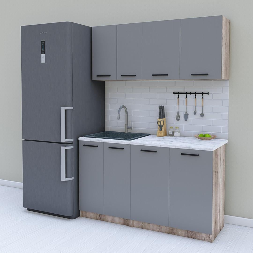 Модульная кухня Opendoors без столешницы 140 см Антрацитовый/Аликанте (МП47/6)