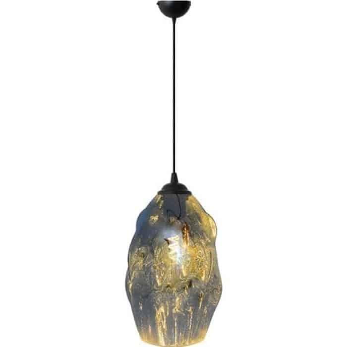 Підвісний світильник HOROZ ELECTRIC METEOR E27 250V плафон скло овальний 1,2 м Хром (021-014-0002-010)