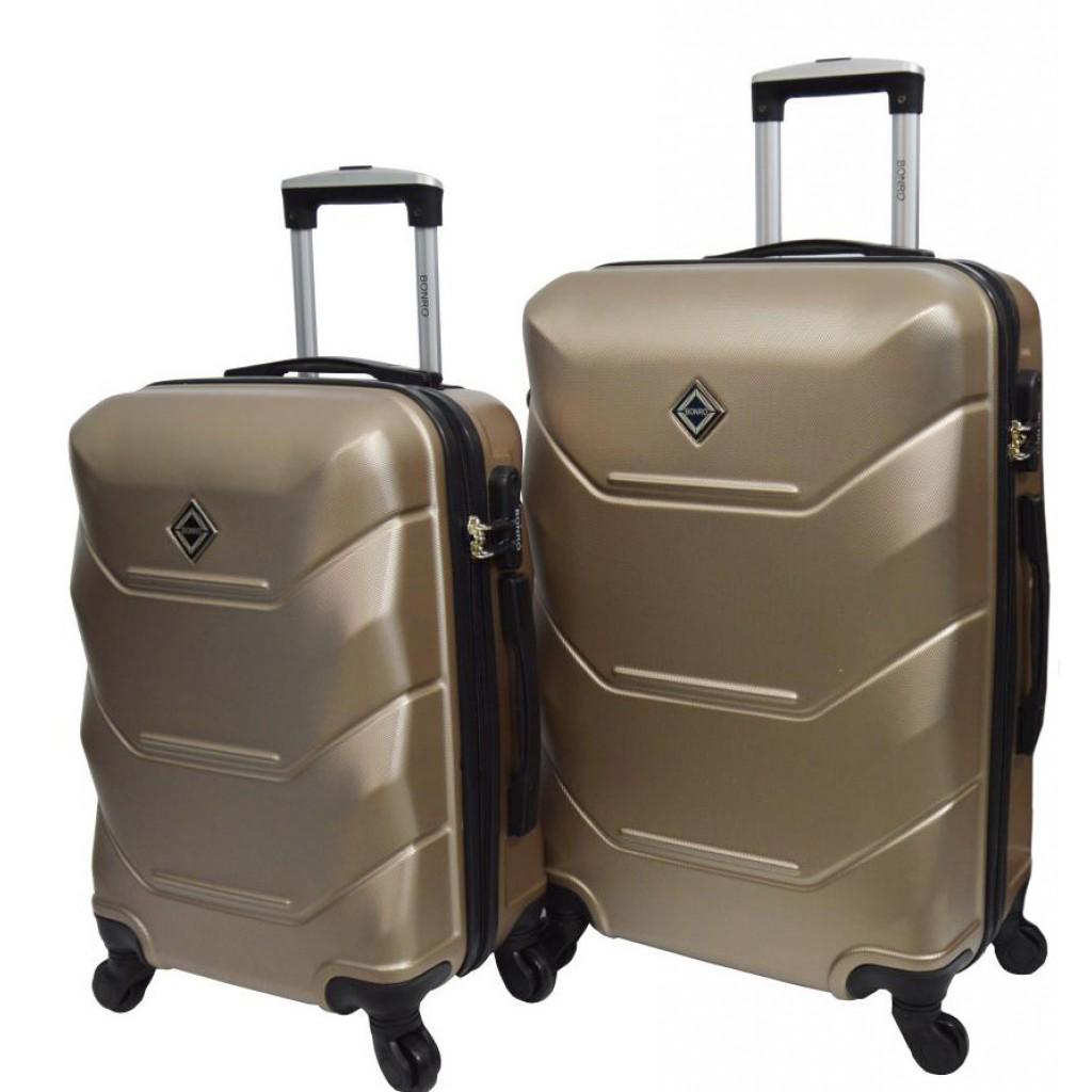 Комплект валіз Bonro 2019 DQ пластикова середня/велика 2 шт. Шампань (4240006612)