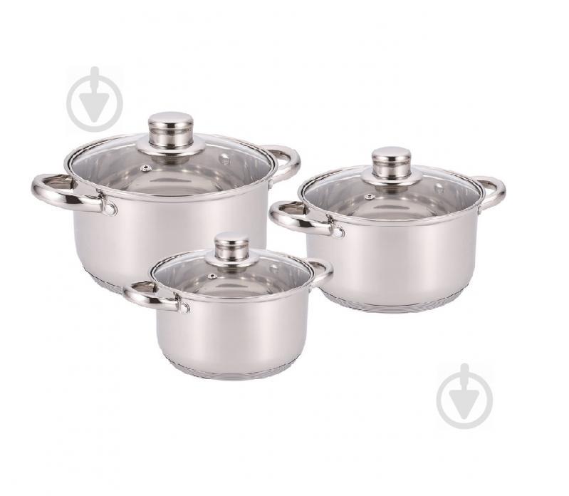 Набор нержавеющих кастрюль Benson BN-205 6 предметов (hub_dbxJ10094)